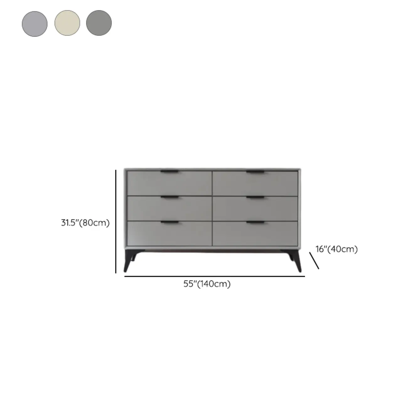 Industrial Grey Wooden Dresser with Double Storage for Bedroom Image - 24 | homeyfad