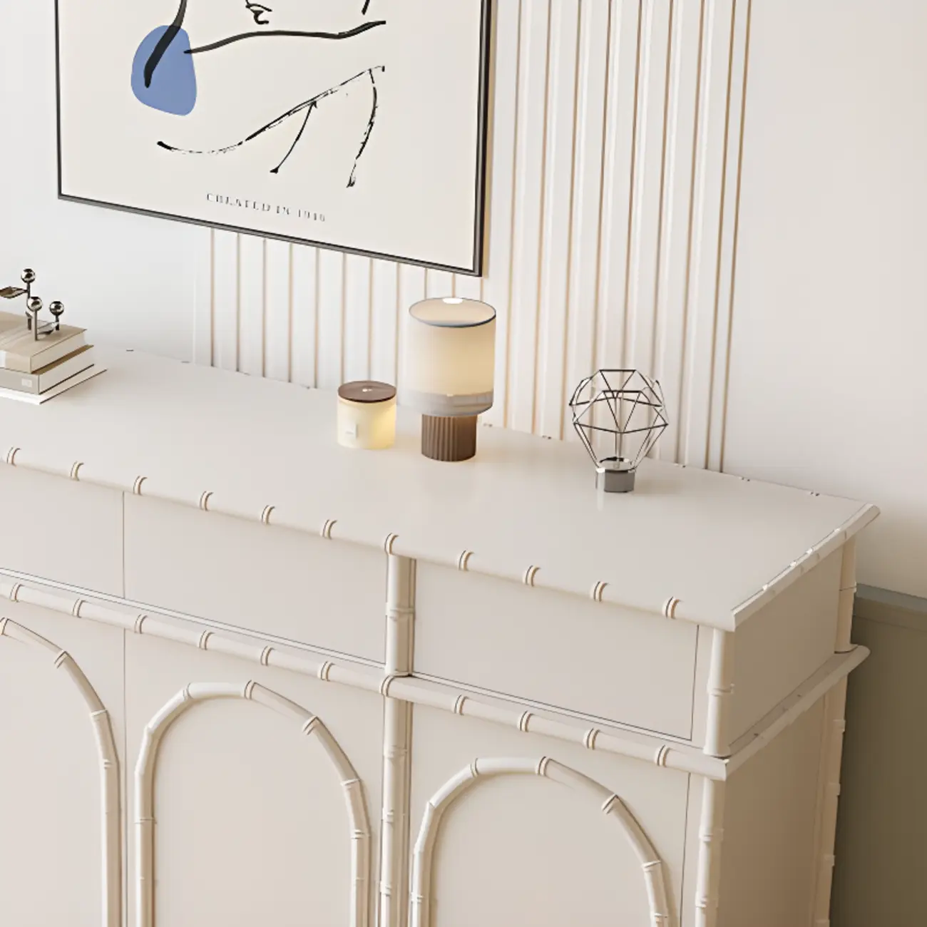 Elegant White Wood Hallway Shoe Cabinet with 4-Drawer Image - 7 | homeyfad