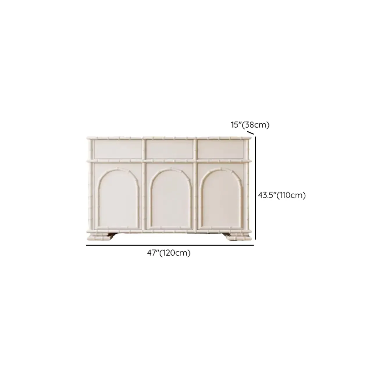 Elegant White Wood Hallway Shoe Cabinet with 4-Drawer #size