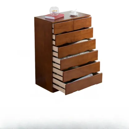 Modern Natural Wood Dressers with 7-Drawers for Living Room Image - 7