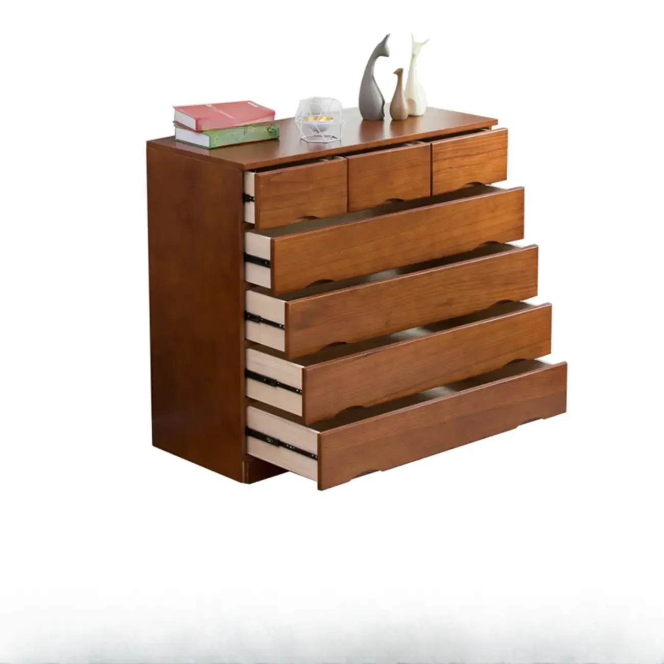 Modern Natural Wood Dressers with 7-Drawers for Living Room Image - 9