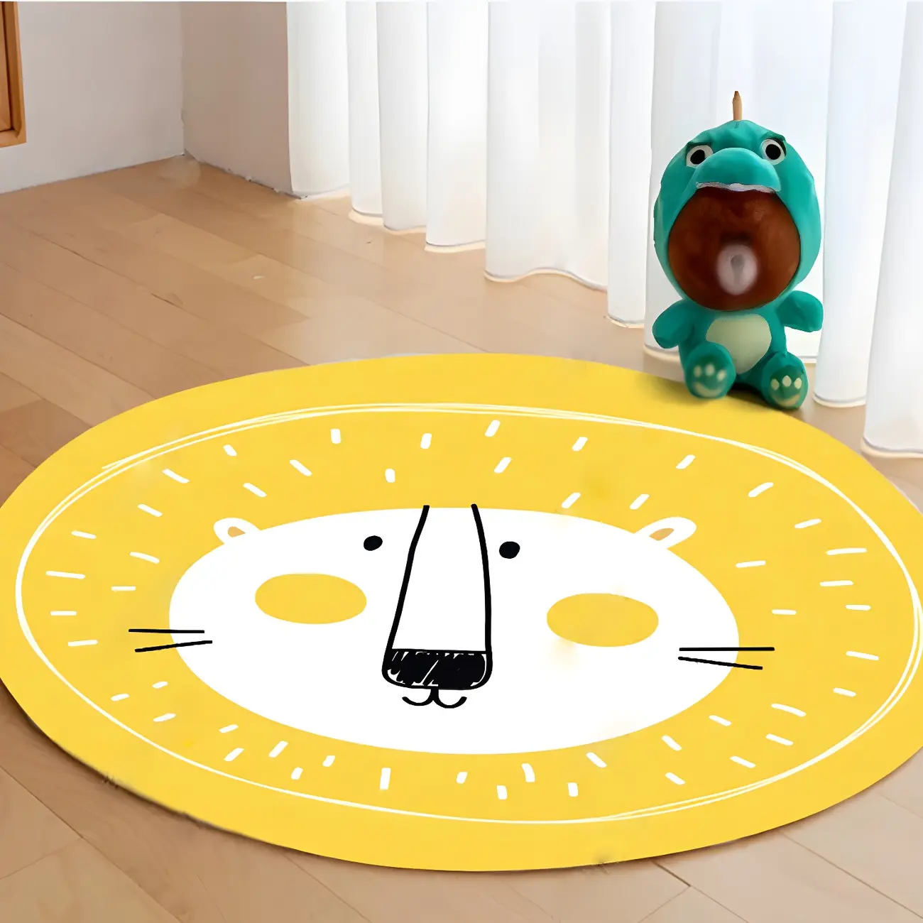 Cartoon Kids Polyester Printed Round Area Rug Image - 4 | homeyfad