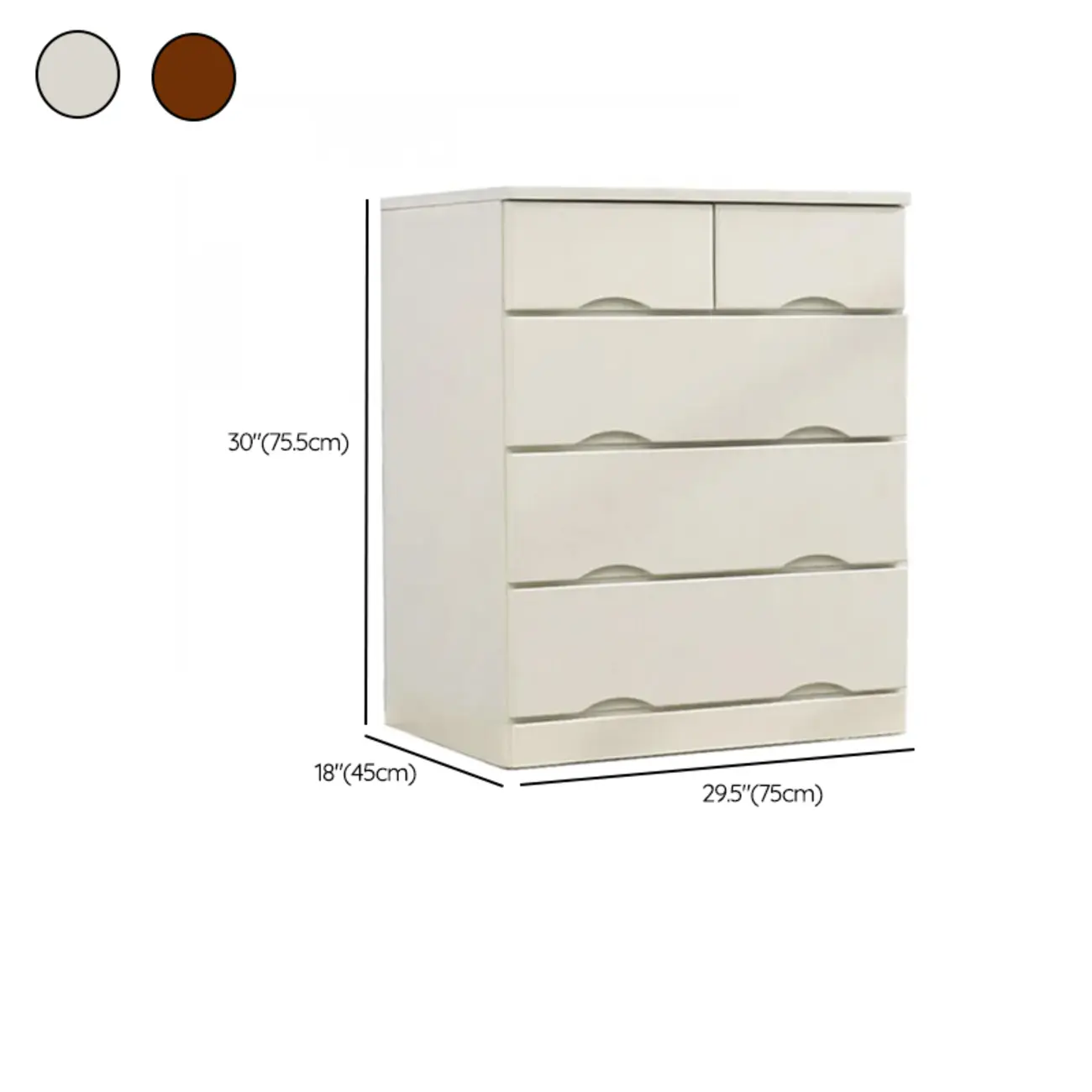 Modern Natural Wood Double Dresser with 7-Drawers for Bedroom #size