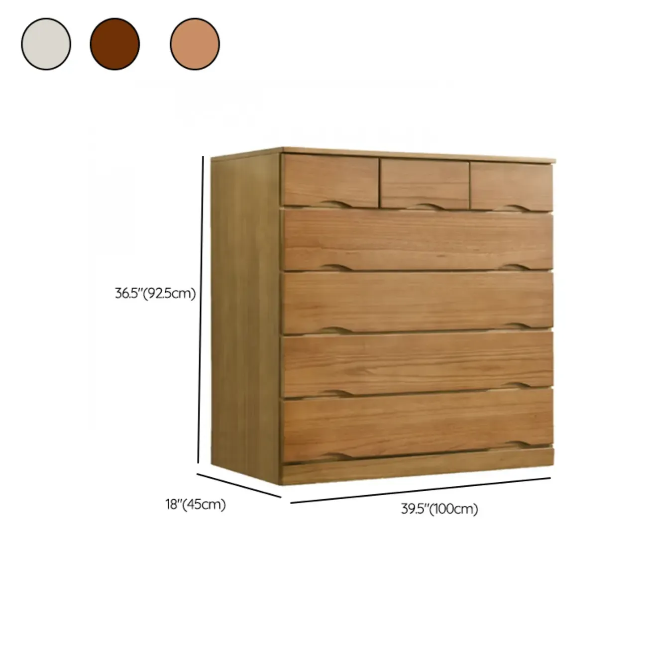 Modern Natural Wood Dressers with 7-Drawers for Living Room Image - 52