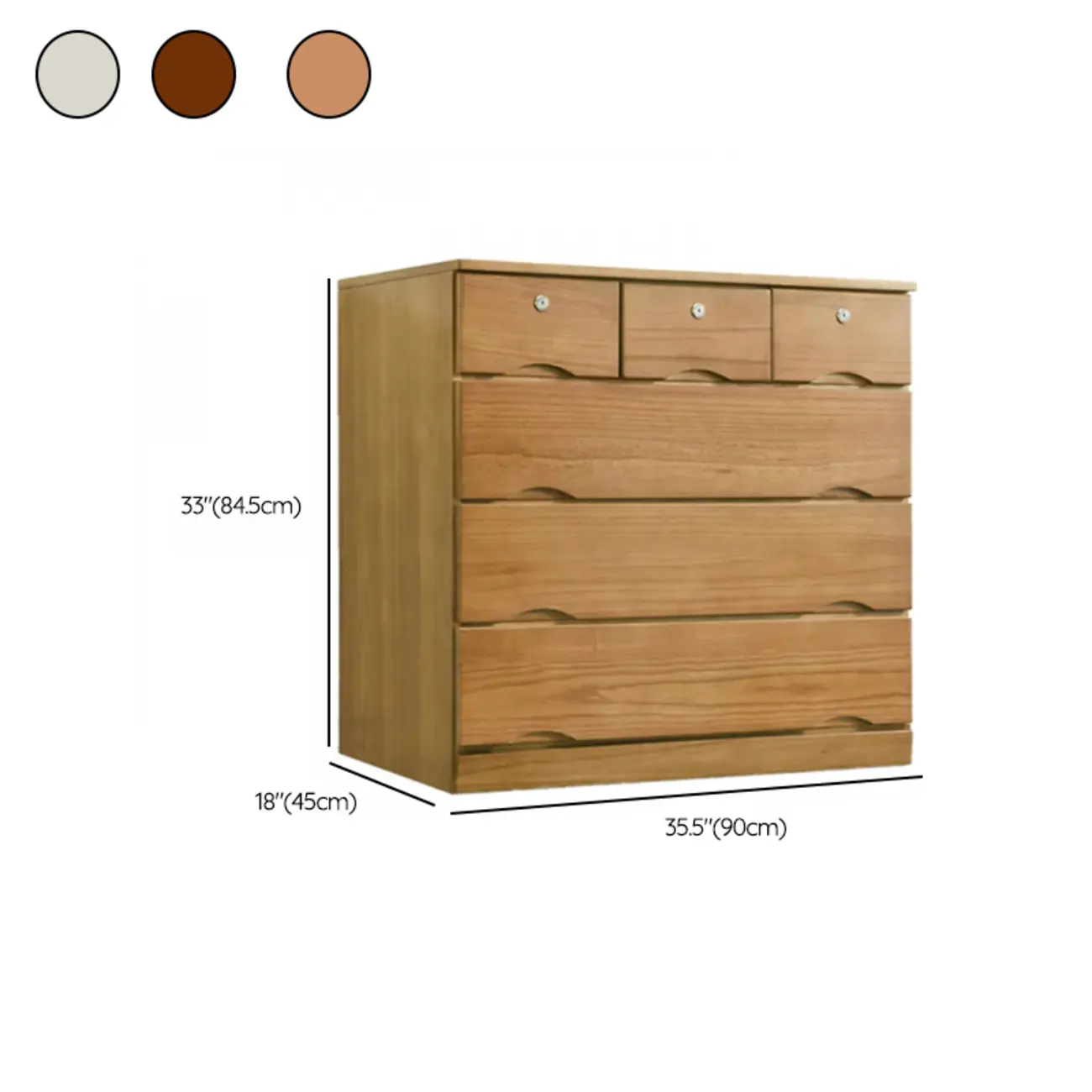 Modern Natural Wood Dressers with 7-Drawers for Living Room Image - 55 | homeyfad