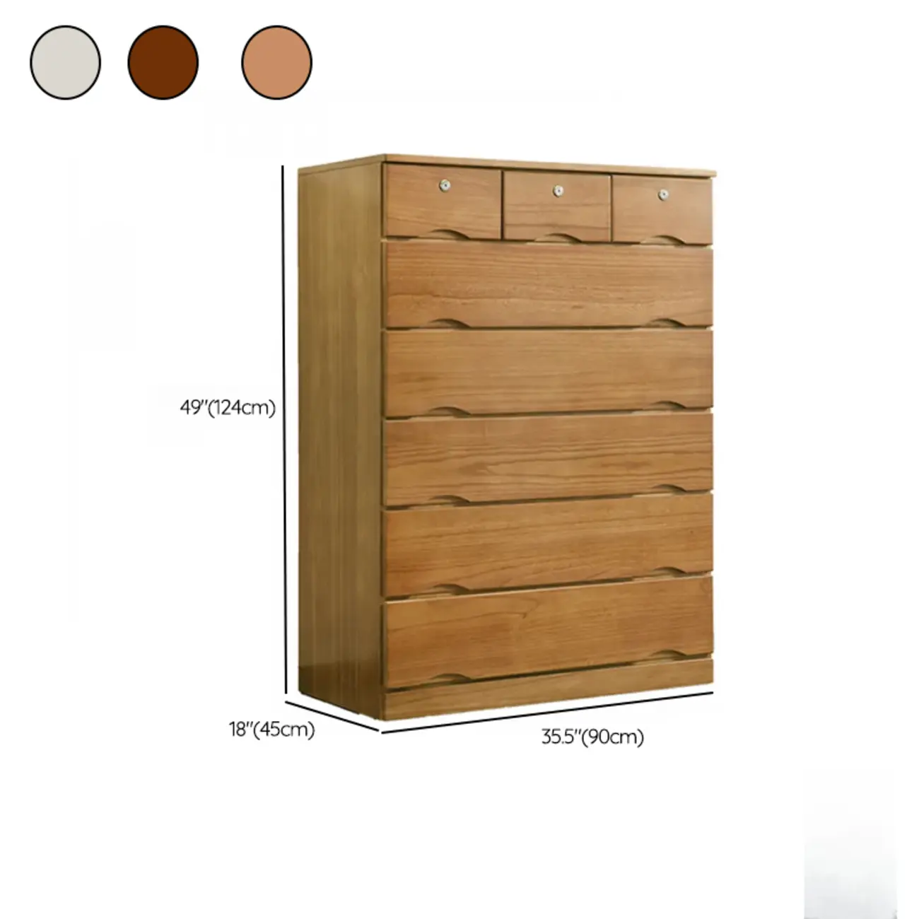 Modern Natural Wood Dressers with 7-Drawers for Living Room Image - 58 | homeyfad