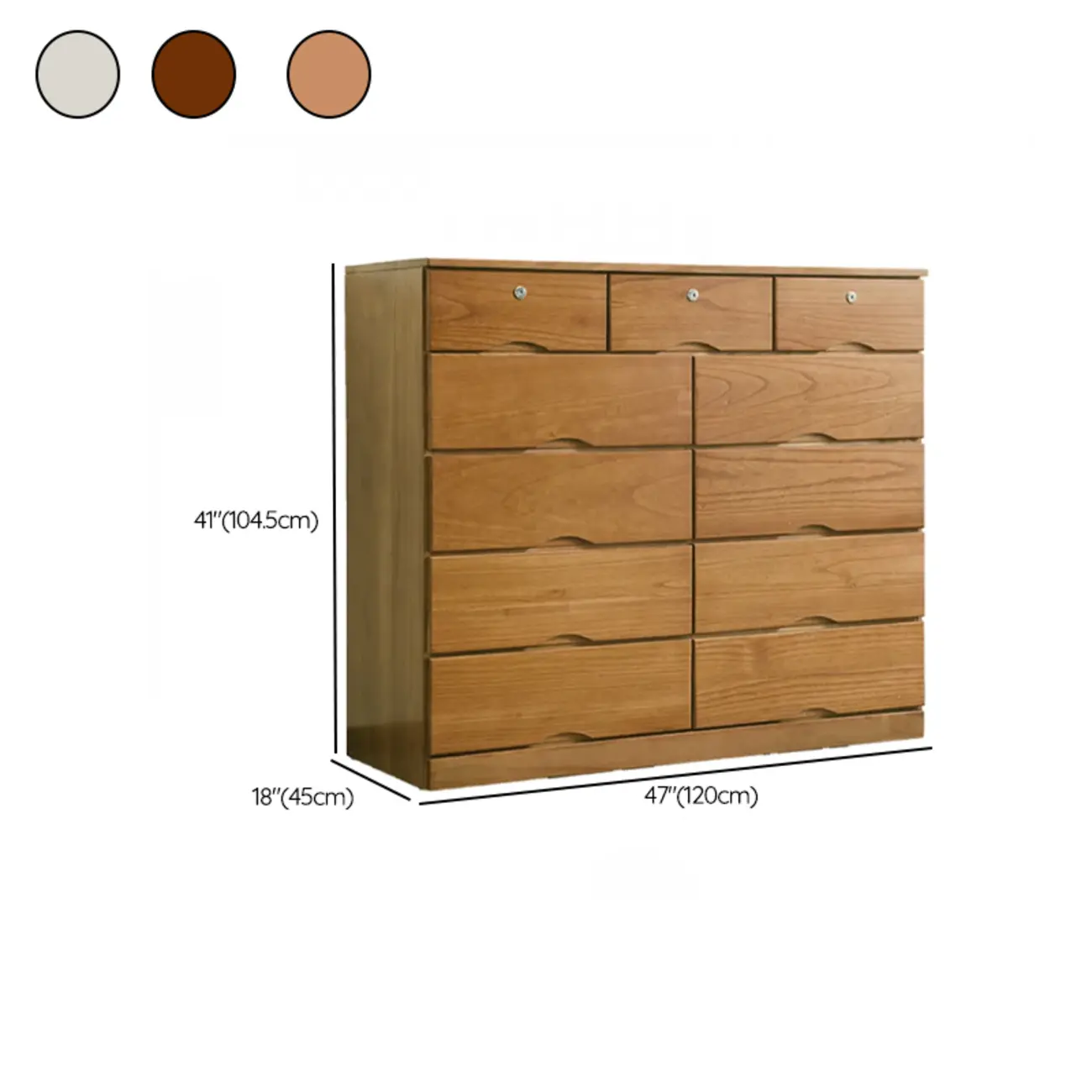 Modern Natural Wood Dressers with 7-Drawers for Living Room Image - 60 | homeyfad
