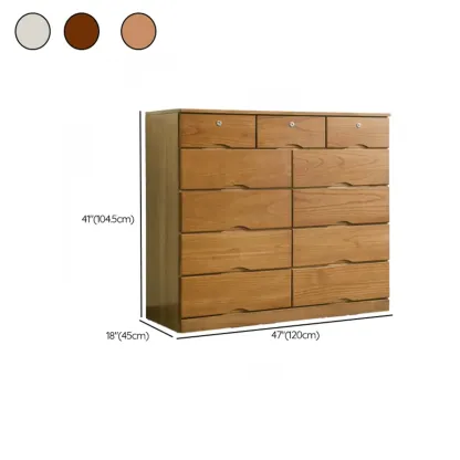 Modern Natural Wood Dressers with 7-Drawers for Living Room Image - 60