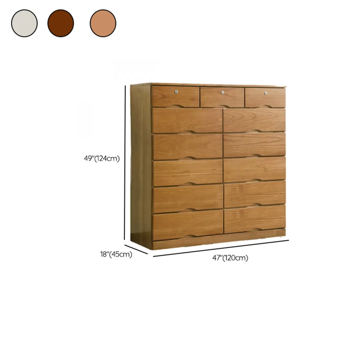 Modern Natural Wood Dressers with 7-Drawers for Living Room Image - 61 | homeyfad