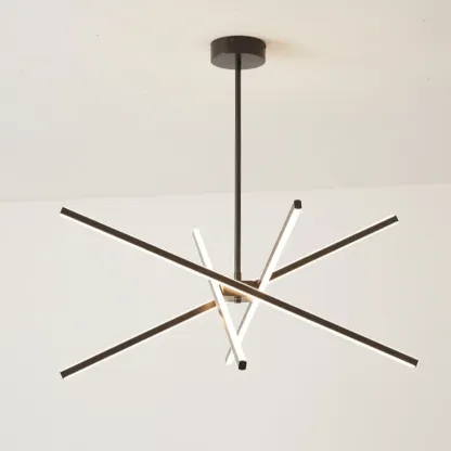 Modern Sputnik LED Pendant Chandelier with Linear Design Image - 10