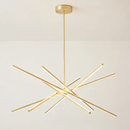 Modern Sputnik LED Pendant Chandelier with Linear Design Image - 15