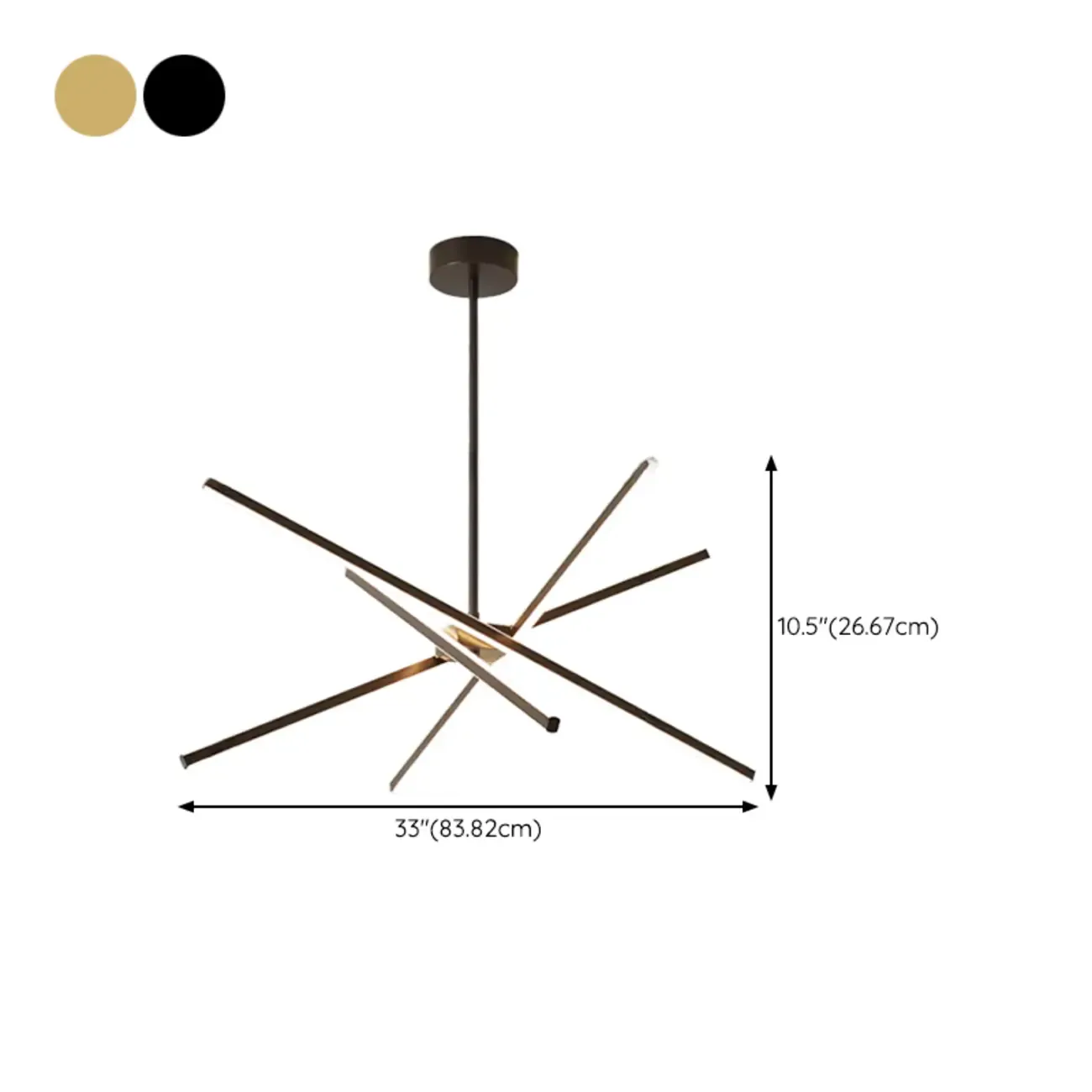 Modern Sputnik LED Pendant Chandelier with Linear Design #size