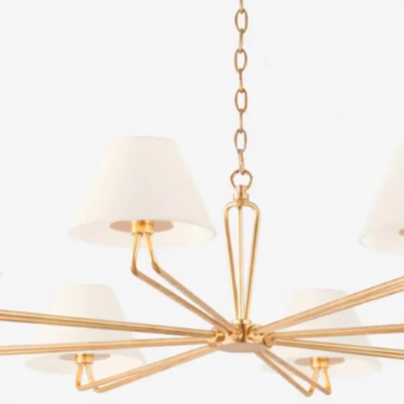 Vintage White Fabric Dinning Room Chandelier with Metal Frame Image - 8 | homeyfad