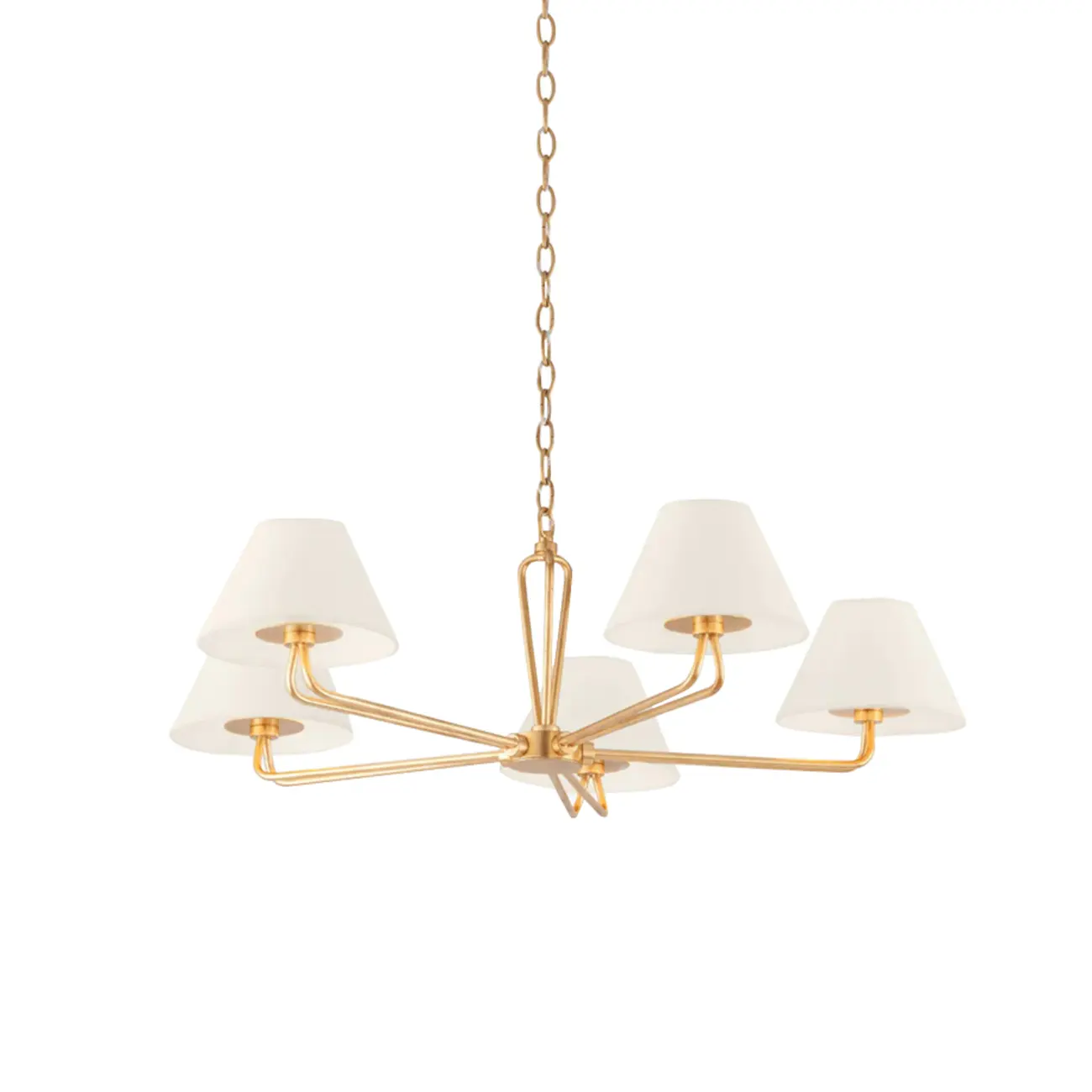 Vintage White Fabric Dinning Room Chandelier with Metal Frame Image - 9 | homeyfad