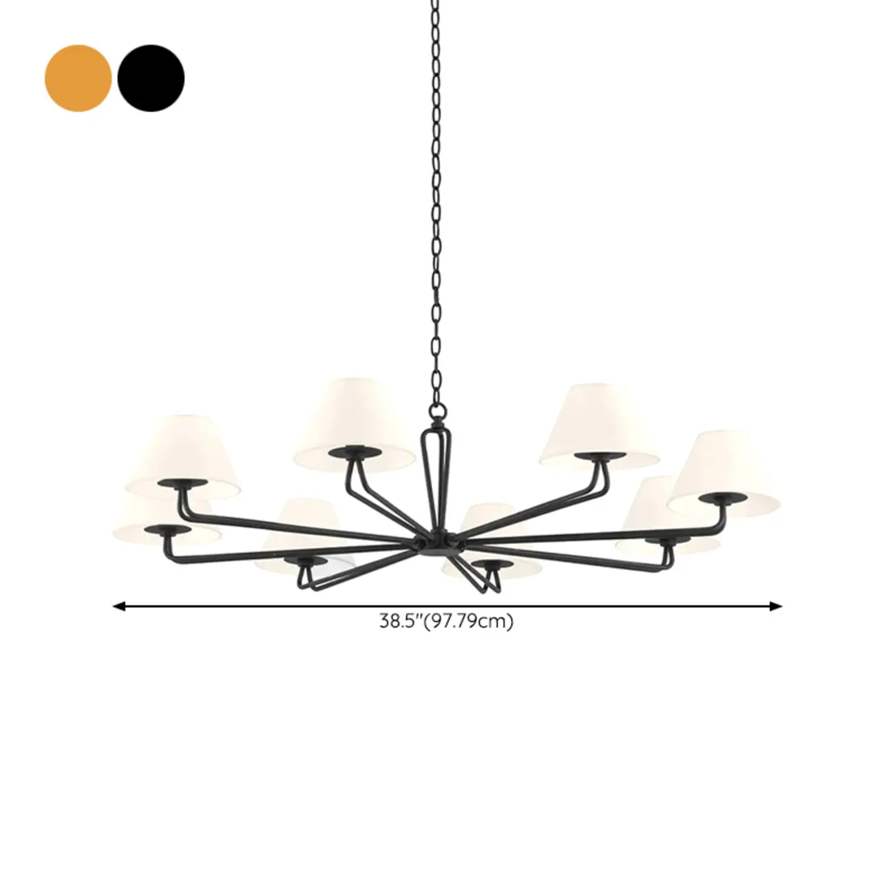 Vintage White Fabric Dinning Room Chandelier with Metal Frame Image - 12 | homeyfad