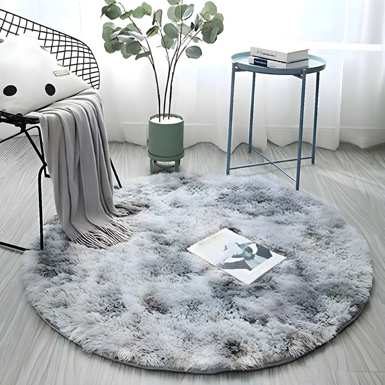 Indoor Casual Polyester Anti-Slip Round Area Rug Image - 1 | homeyfad