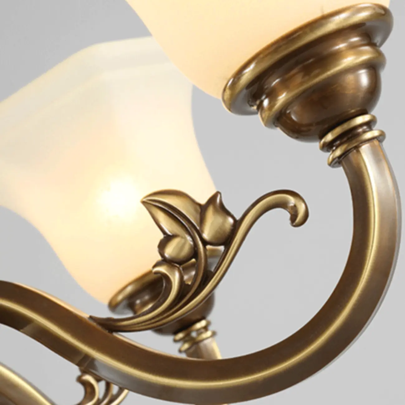  Classic Floral Brass Chandelier for Living Room with Beige Shade Image - 13 | homeyfad