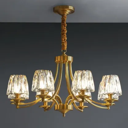 6-Light Vintage Crystal LED Chandelier with Adjustable Height Image - 4