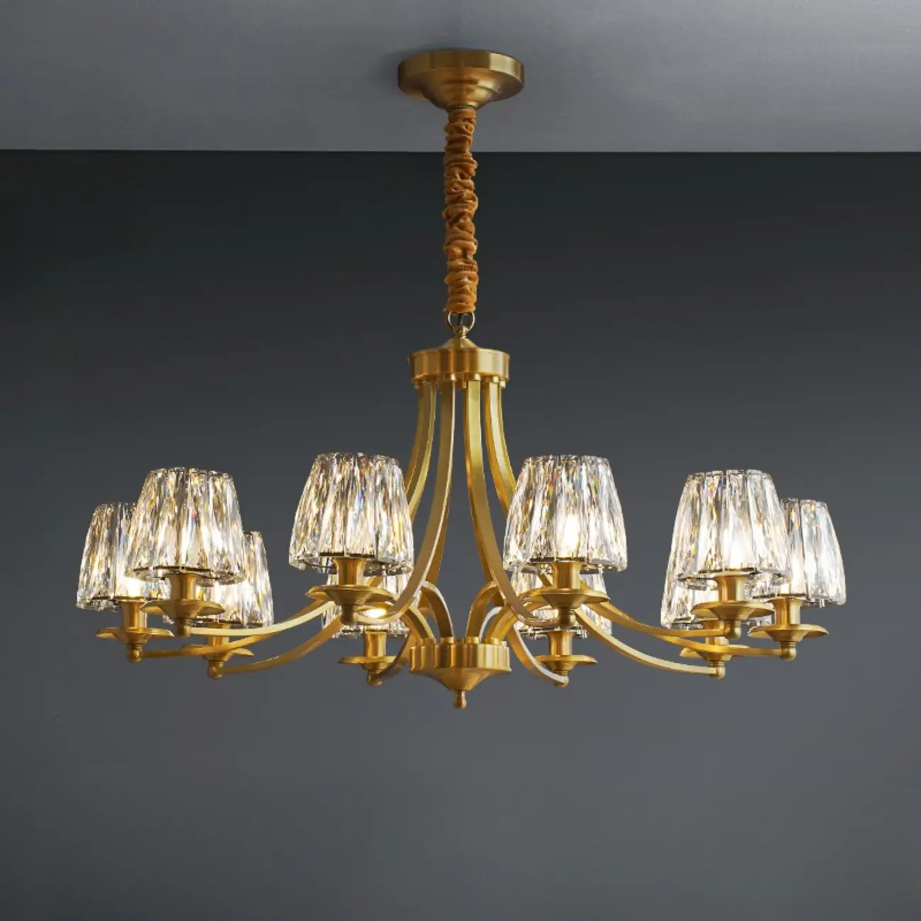 6-Light Vintage Crystal LED Chandelier with Adjustable Height Image - 6 | homeyfad