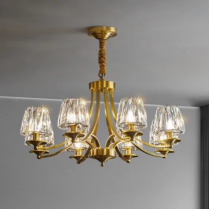 6-Light Vintage Crystal LED Chandelier with Adjustable Height Image - 7