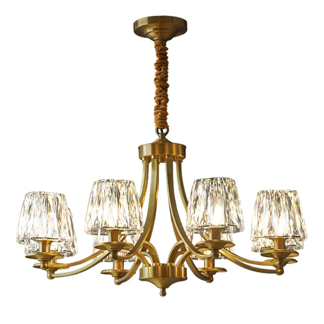 6-Light Vintage Crystal LED Chandelier with Adjustable Height Image - 8