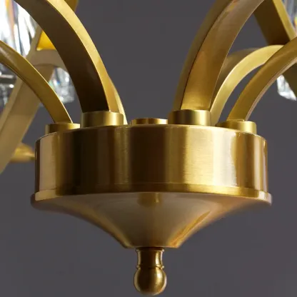 6-Light Vintage Crystal LED Chandelier with Adjustable Height Image - 9