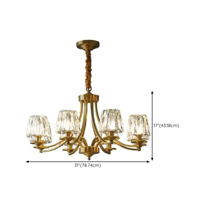 6-Light Vintage Crystal LED Chandelier with Adjustable Height Image - 13