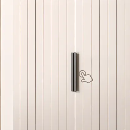 Vertical Wooden White Shoe Cabinet with Doors Image - 8