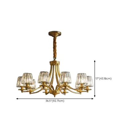 6-Light Vintage Crystal LED Chandelier with Adjustable Height Image - 14