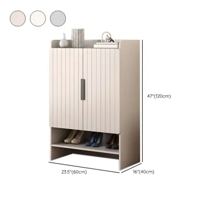 Vertical Wooden White Shoe Cabinet with Doors #size