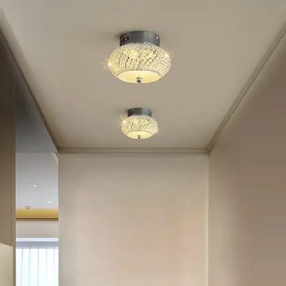 Simple Dimmable Crystal  Flush Ceiling Lamp for Living Room Image - 1