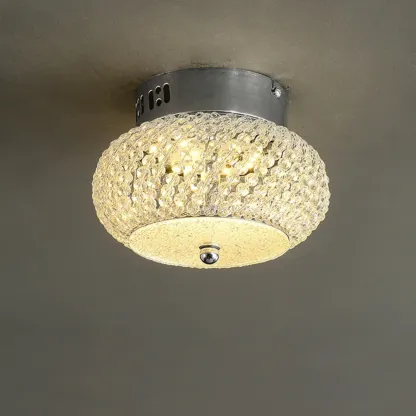 Simple Dimmable Crystal  Flush Ceiling Lamp for Living Room Image - 2