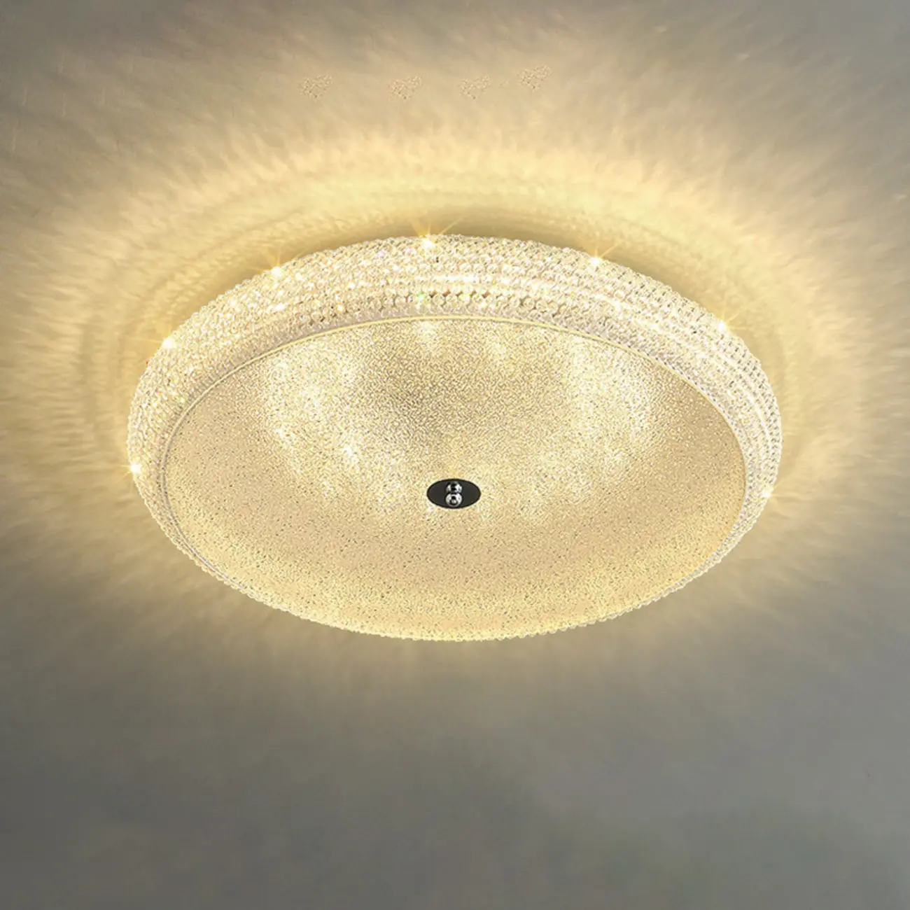 Simple Dimmable Crystal  Flush Ceiling Lamp for Living Room Image - 5 | homeyfad