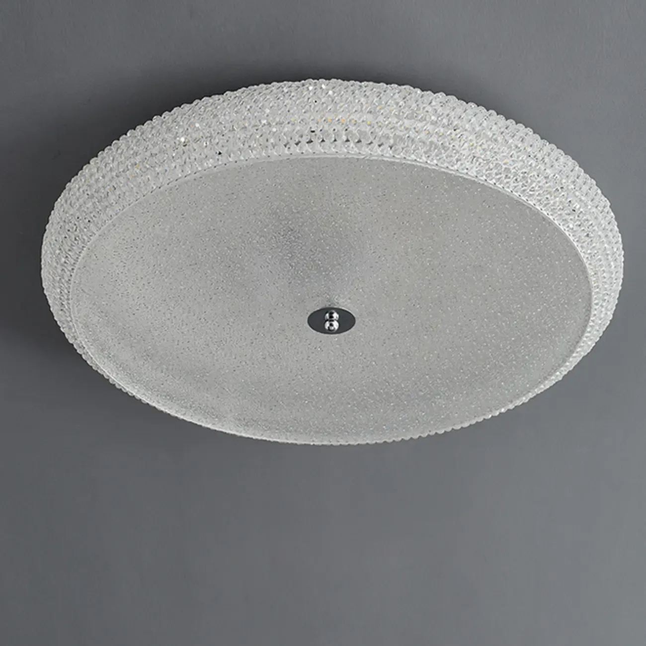 Simple Dimmable Crystal  Flush Ceiling Lamp for Living Room Image - 9