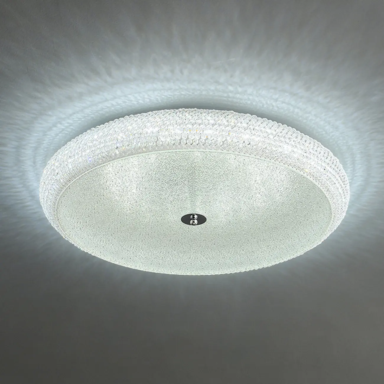 Simple Dimmable Crystal  Flush Ceiling Lamp for Living Room Image - 11 | homeyfad