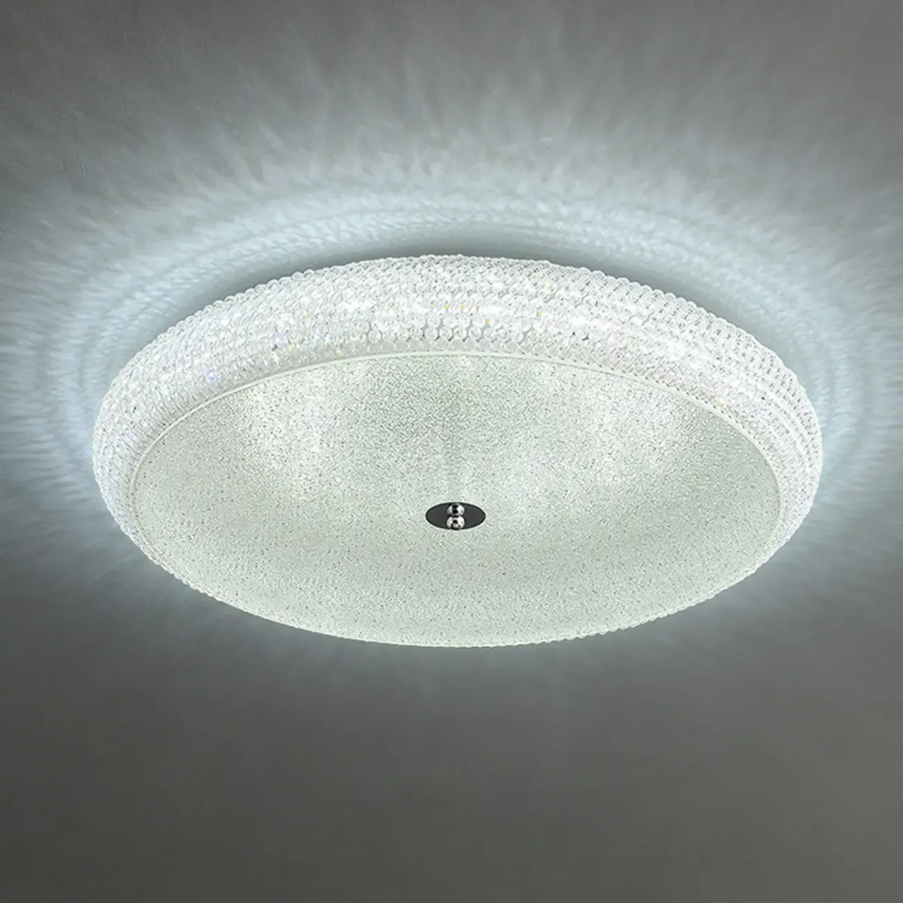Simple Dimmable Crystal  Flush Ceiling Lamp for Living Room Image - 11