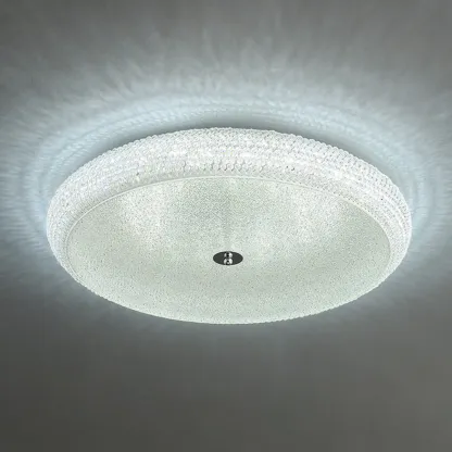 Simple Dimmable Crystal  Flush Ceiling Lamp for Living Room Image - 11