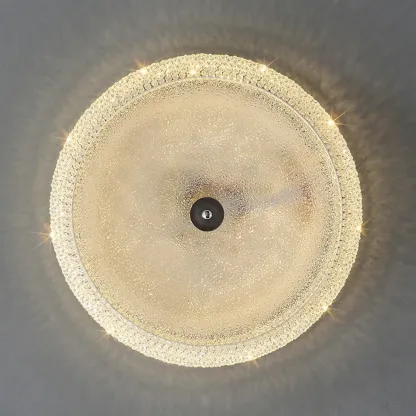 Simple Dimmable Crystal  Flush Ceiling Lamp for Living Room Image - 12