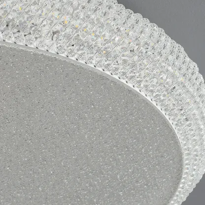 Simple Dimmable Crystal  Flush Ceiling Lamp for Living Room Image - 13