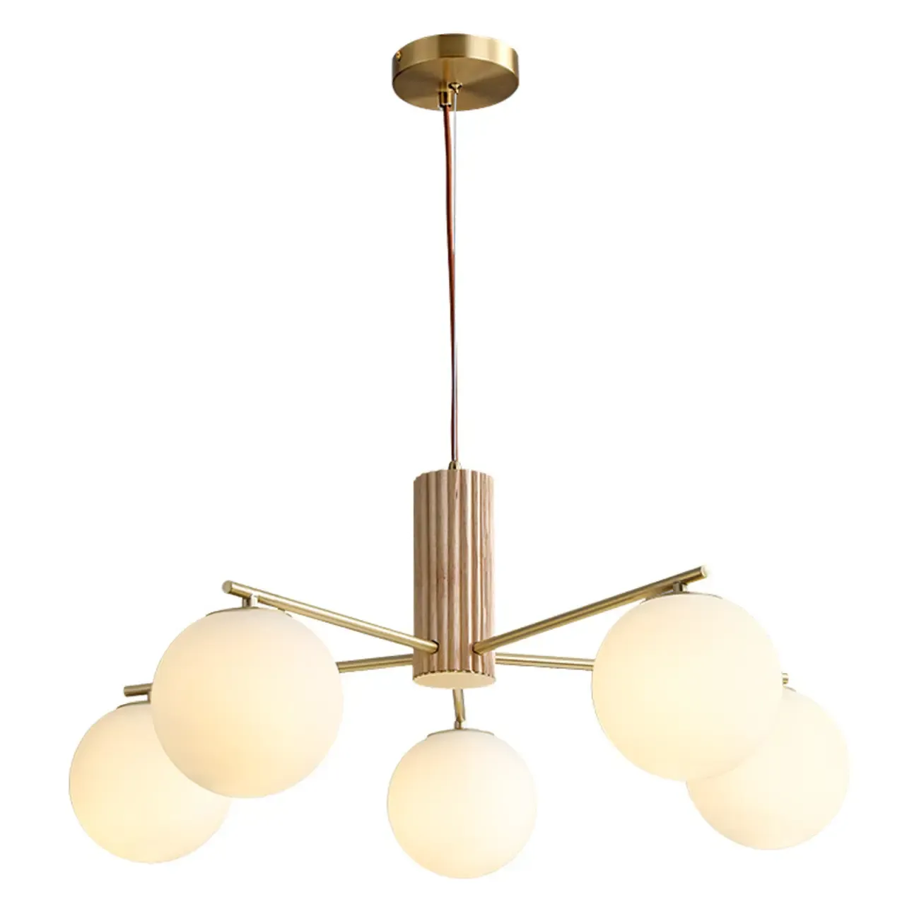 Minimalist Adjustable Globe Pendant Light with White Shade Image - 5