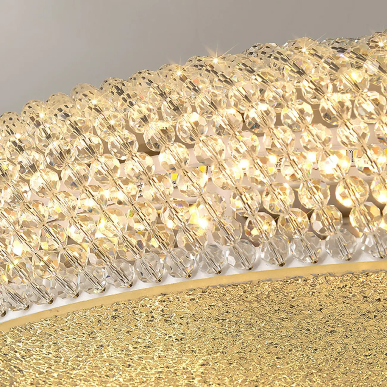 Simple Dimmable Crystal  Flush Ceiling Lamp for Living Room Image - 16 | homeyfad