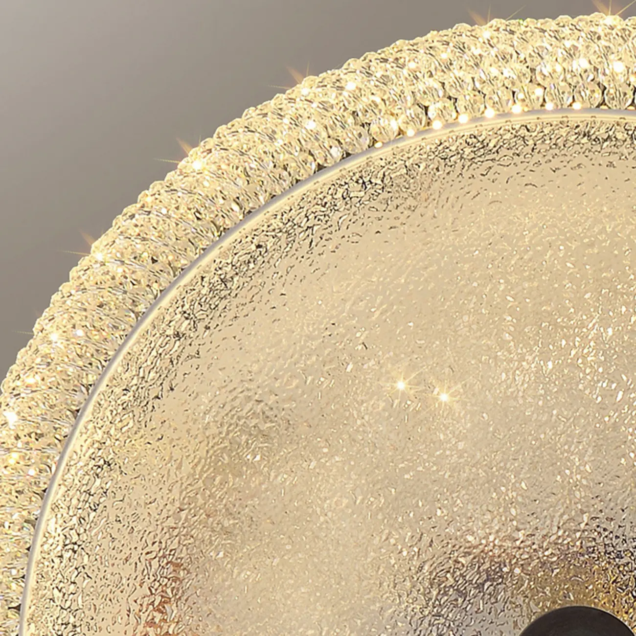 Simple Dimmable Crystal  Flush Ceiling Lamp for Living Room Image - 17 | homeyfad