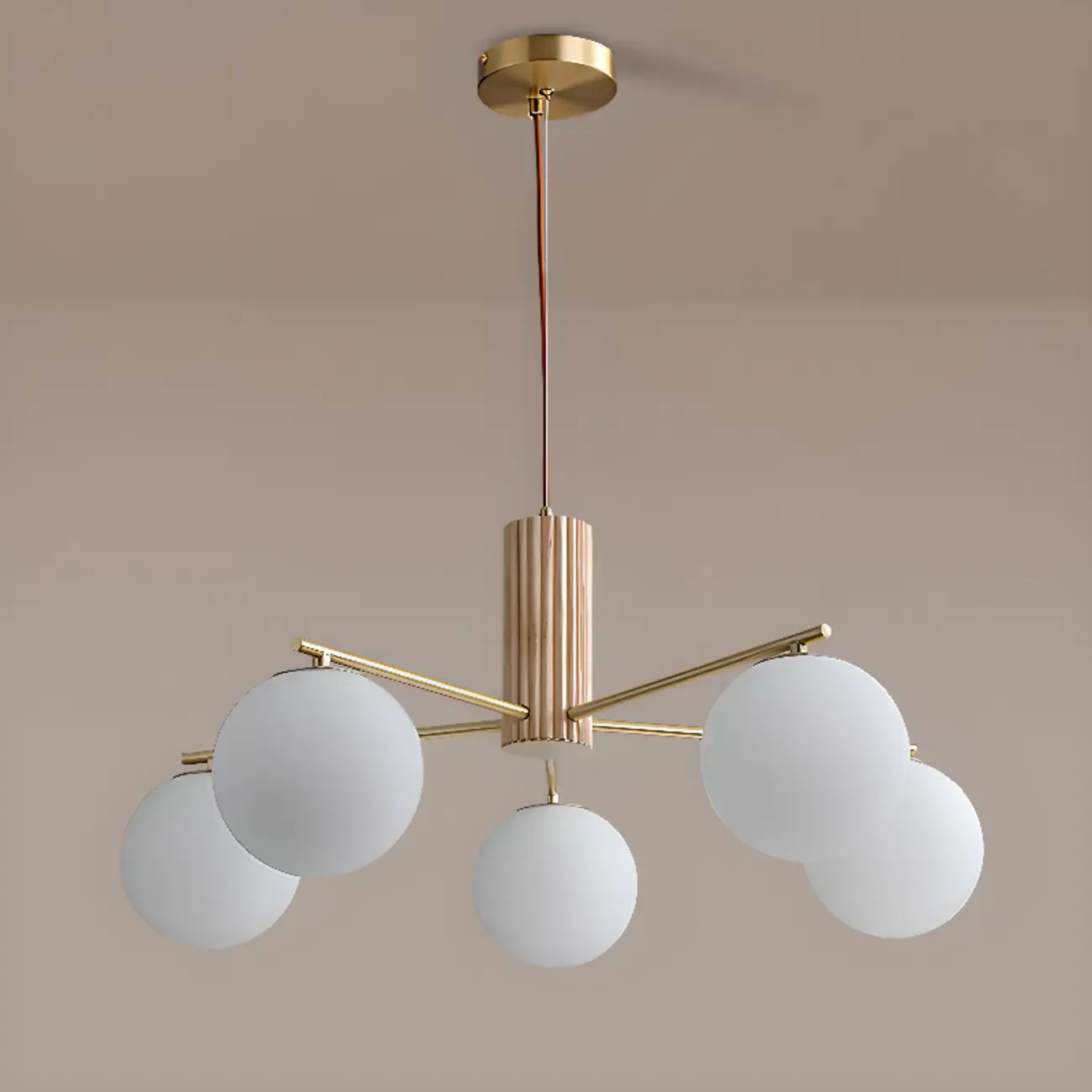 Minimalist Adjustable Globe Pendant Light with White Shade Image - 10