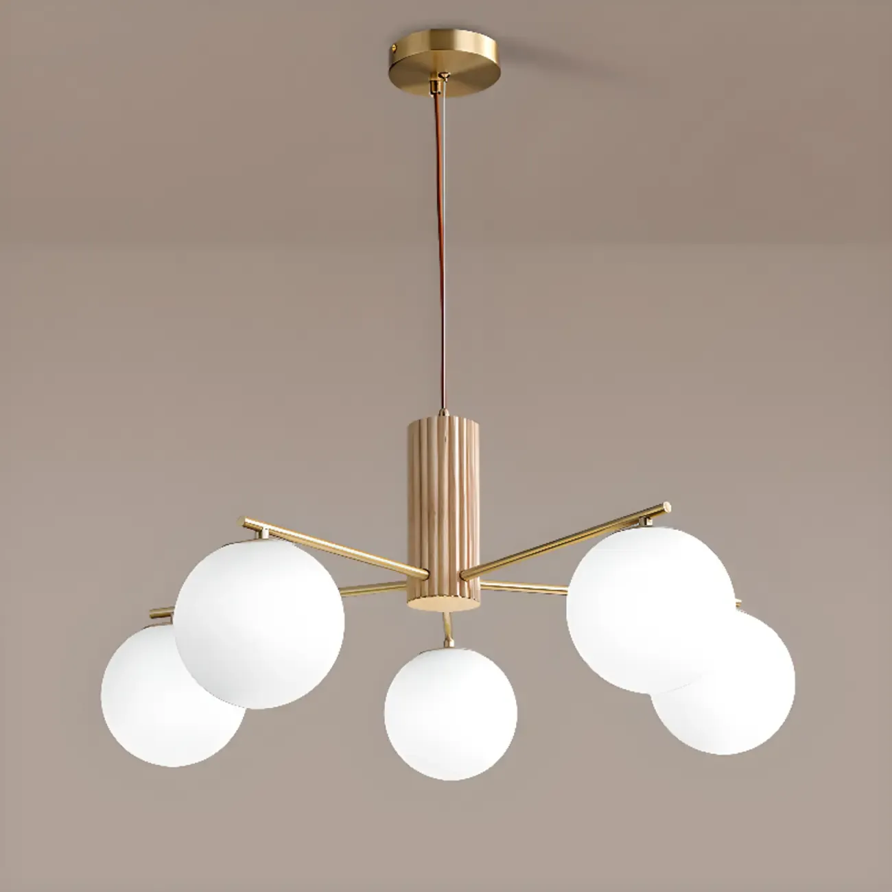 Minimalist Adjustable Globe Pendant Light with White Shade Image - 12
