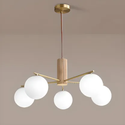 Minimalist Adjustable Globe Pendant Light with White Shade Image - 12