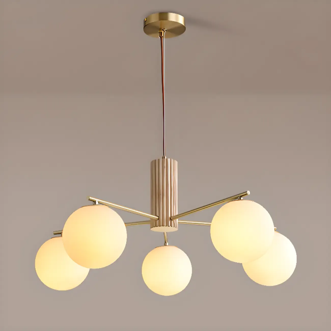 Minimalist Adjustable Globe Pendant Light with White Shade Image - 14