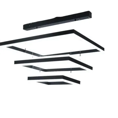 3-Tier Modern Linear LED Chandelier with Dimmable Design Image - 5