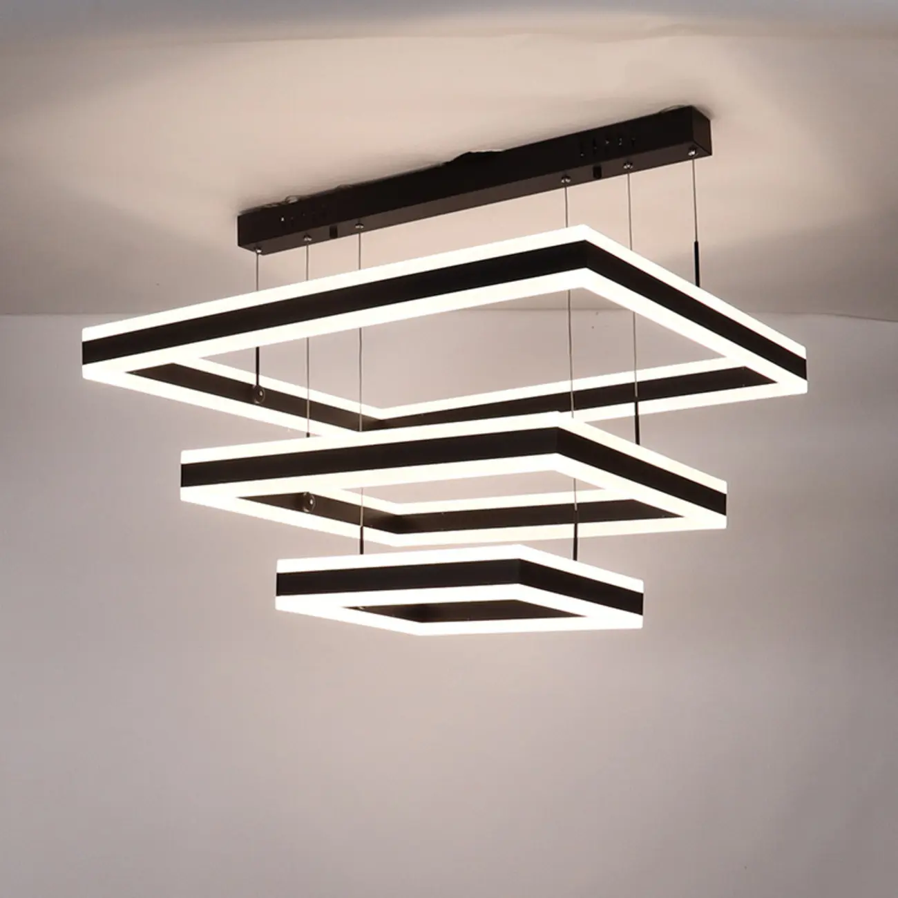 3-Tier Modern Linear LED Chandelier with Dimmable Design Image - 6 | homeyfad