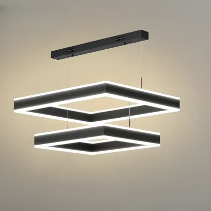 3-Tier Modern Linear LED Chandelier with Dimmable Design Image - 7