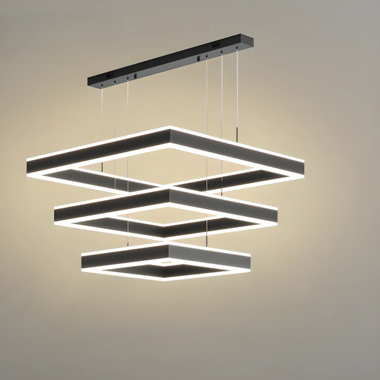 3-Tier Modern Linear LED Chandelier with Dimmable Design Image - 8 | homeyfad